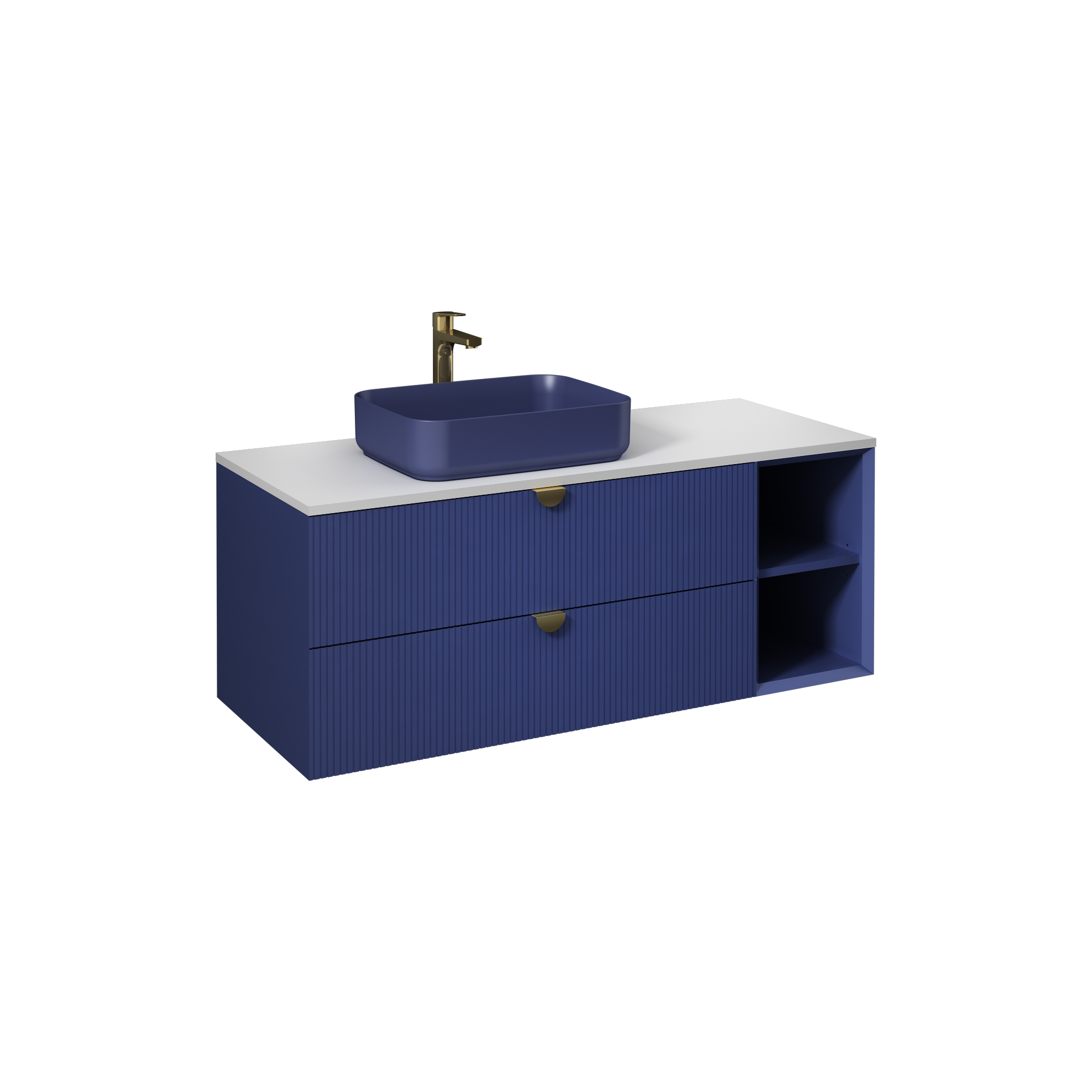 Infinity Washbasin Cabinet Dark Salmon, with Salmon Washbasin 51"