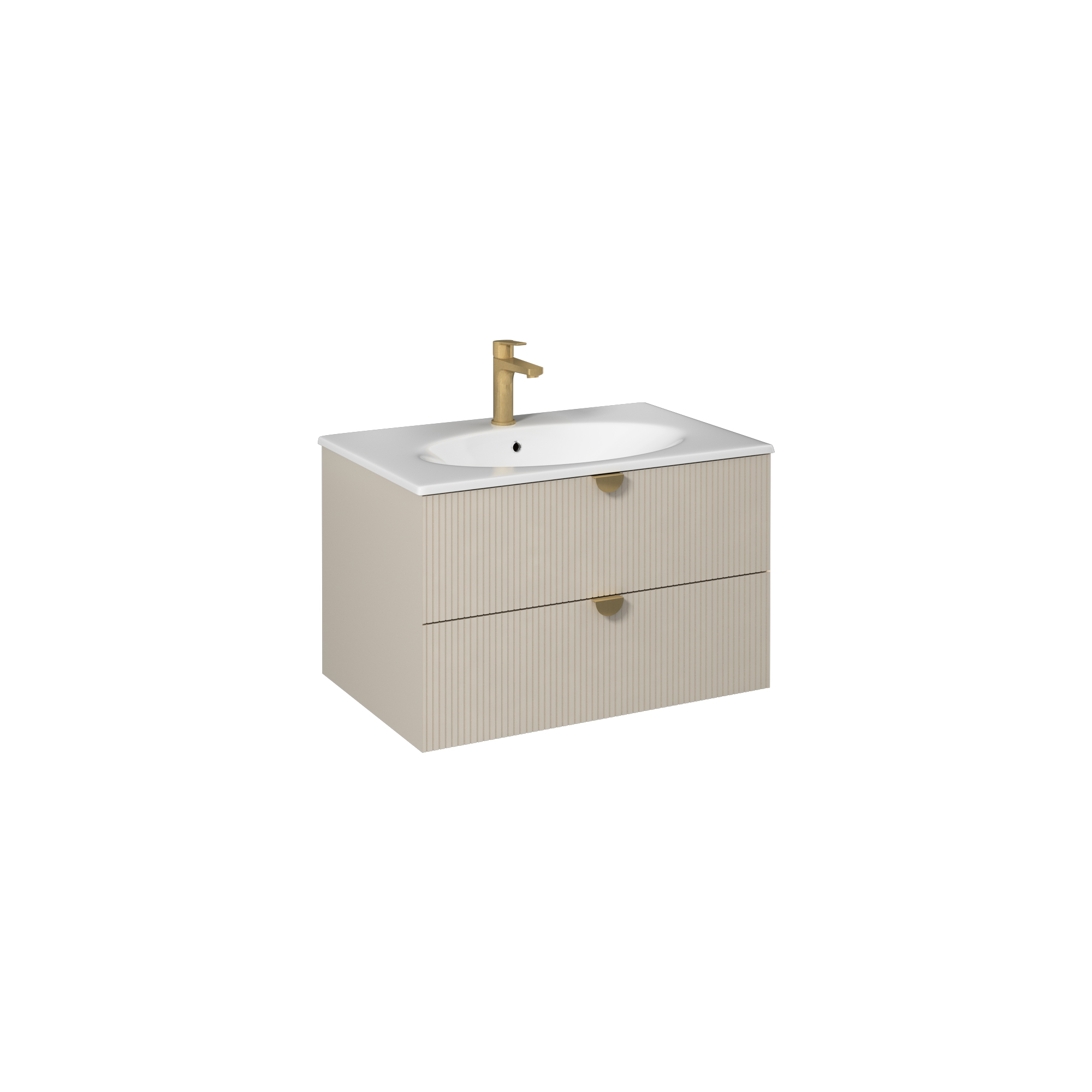 Infinity Washbasin Cabinet Dark Salmon, with Salmon Washbasin 51"
