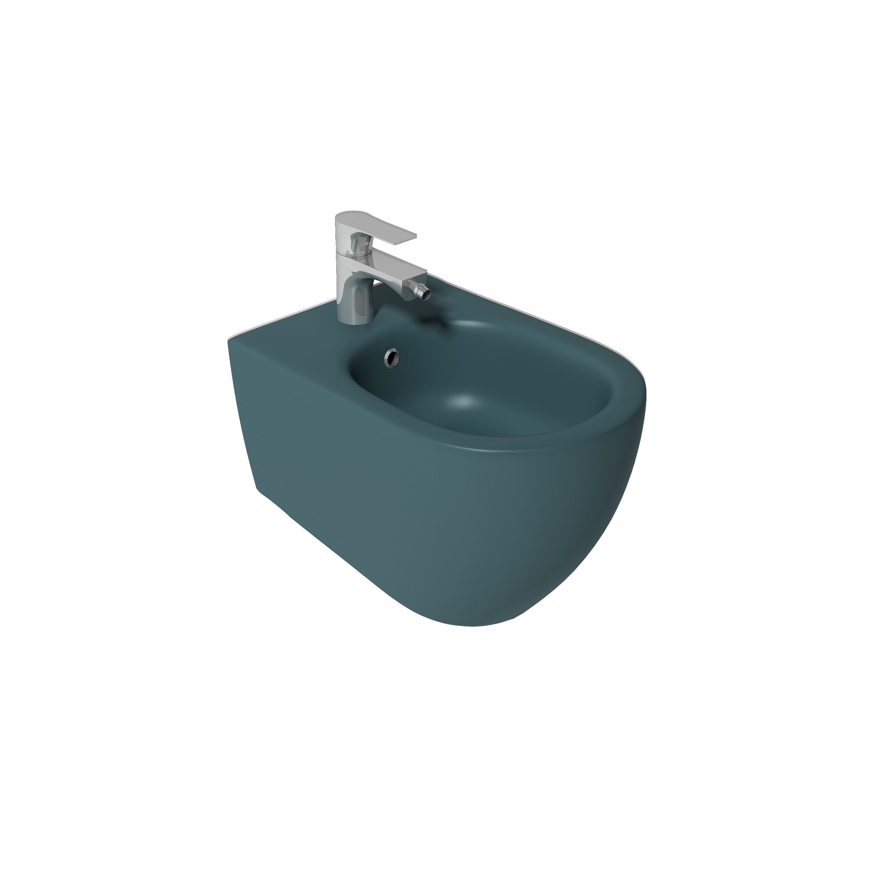 Infinity Wall Hung Bidet, Petrol Green