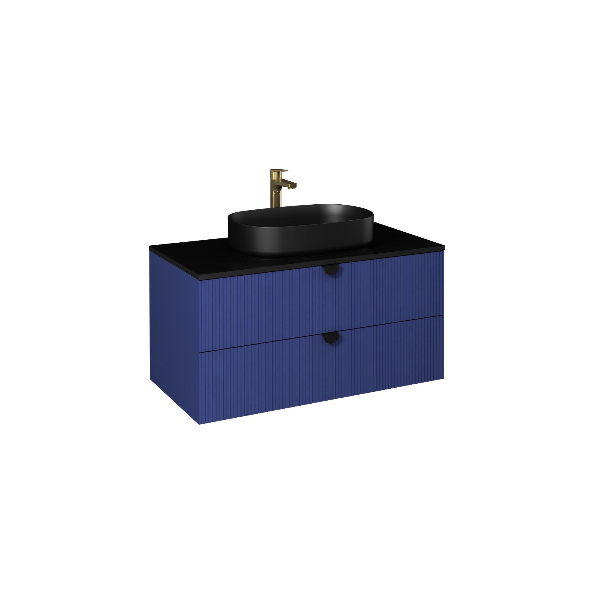 Infinity Washbasin Cabinet Dark Salmon, with Salmon Washbasin 51"