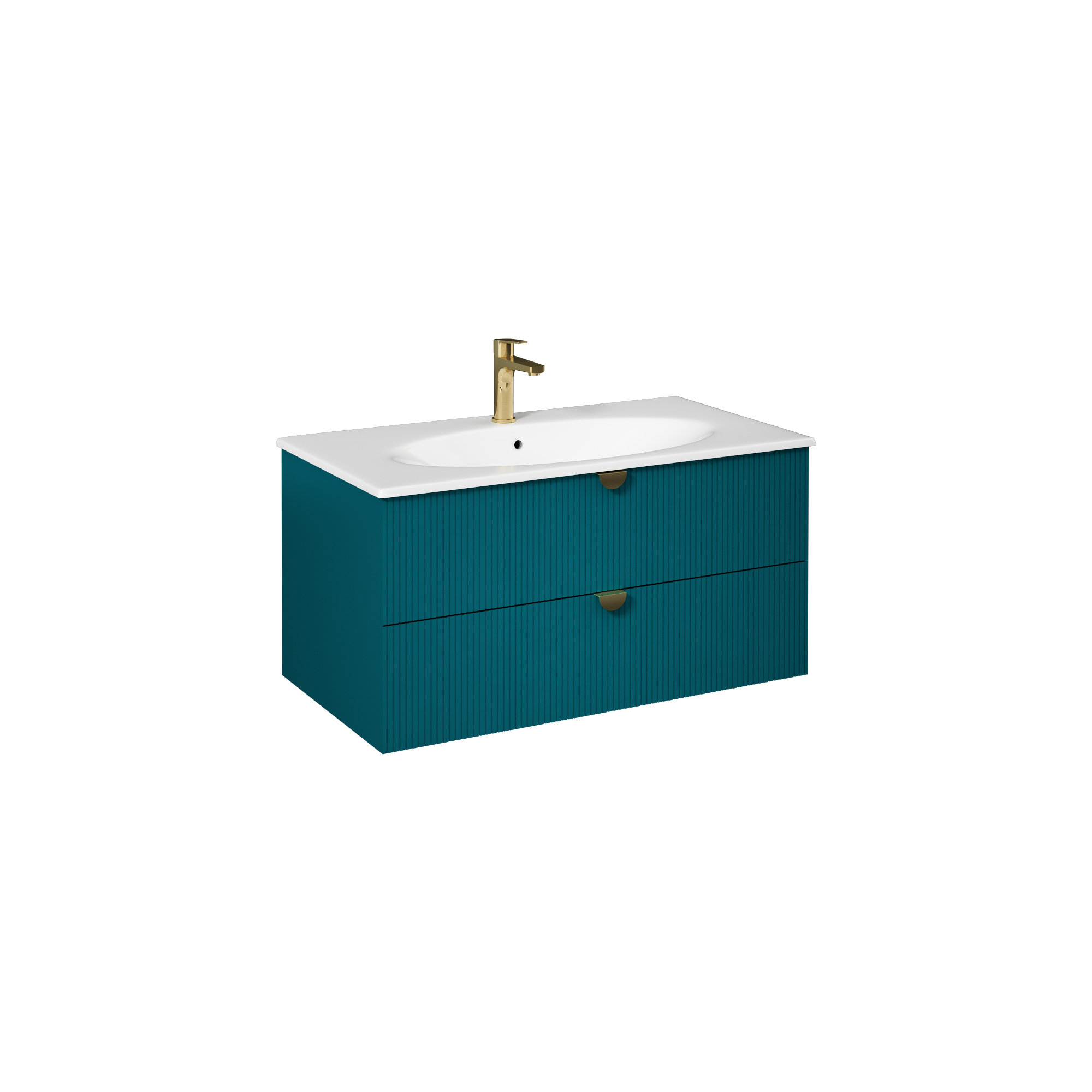 Infinity Washbasin Cabinet Dark Salmon, with Salmon Washbasin 51"