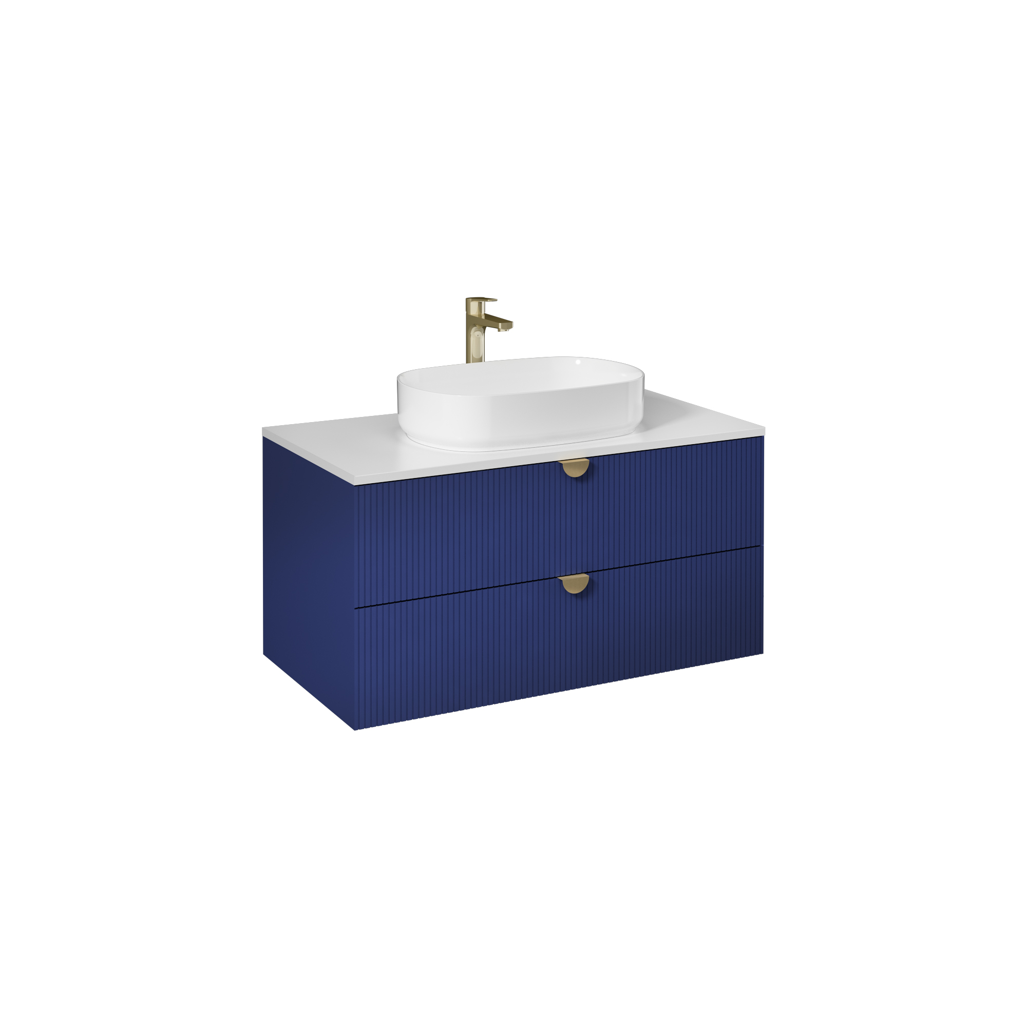 Infinity Washbasin Cabinet Dark Salmon, with Salmon Washbasin 51"