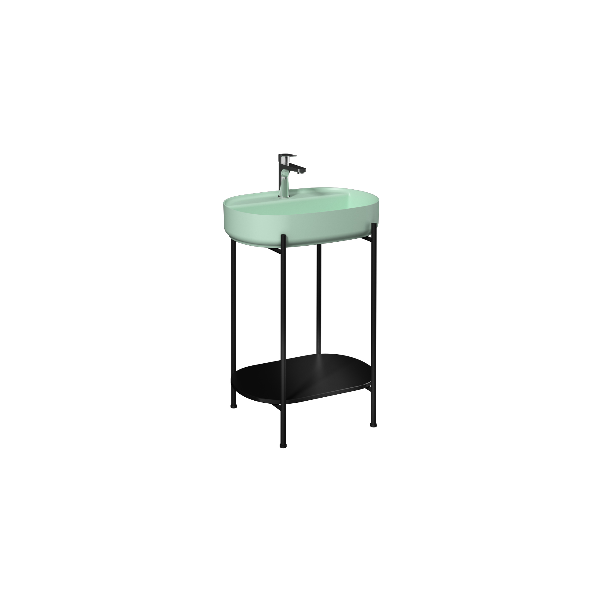 Puno Washbasin Unit Black, Mint washbasin 24"