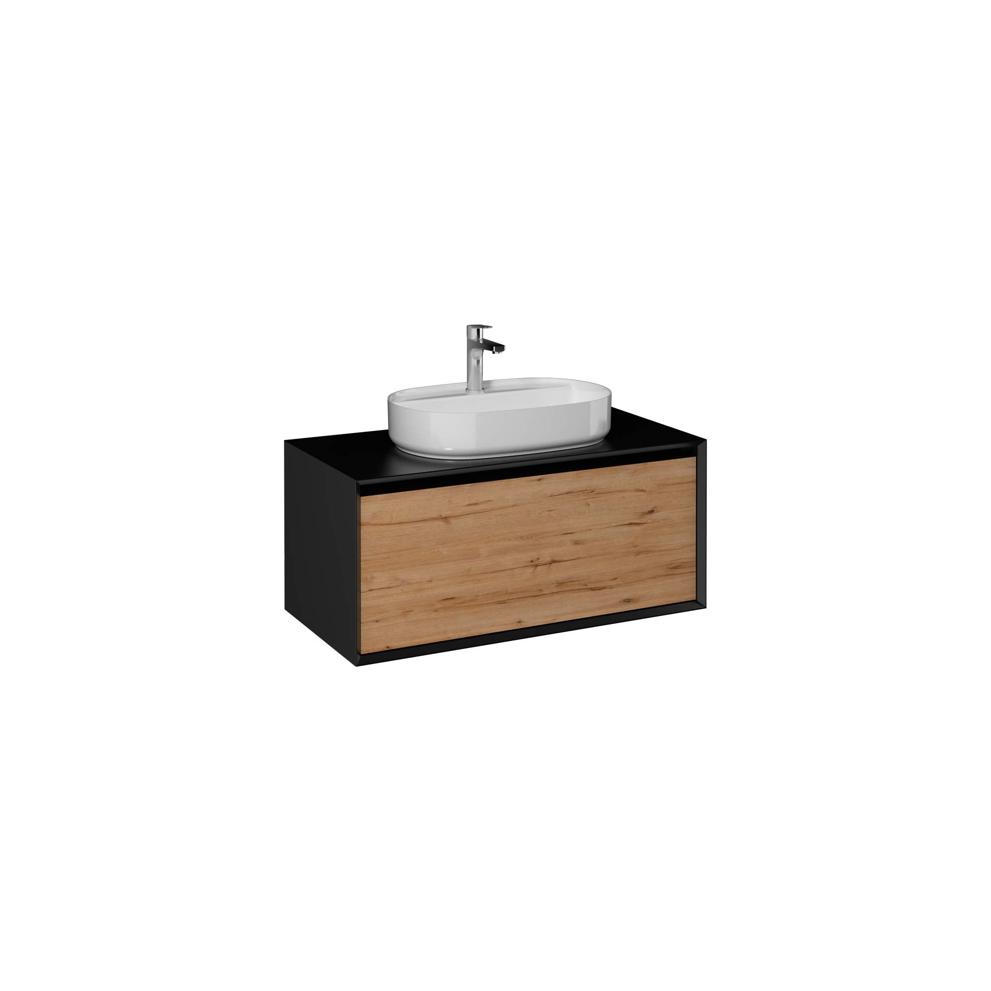 Luca Washbasin Cabinet, Black Oak 100 cm