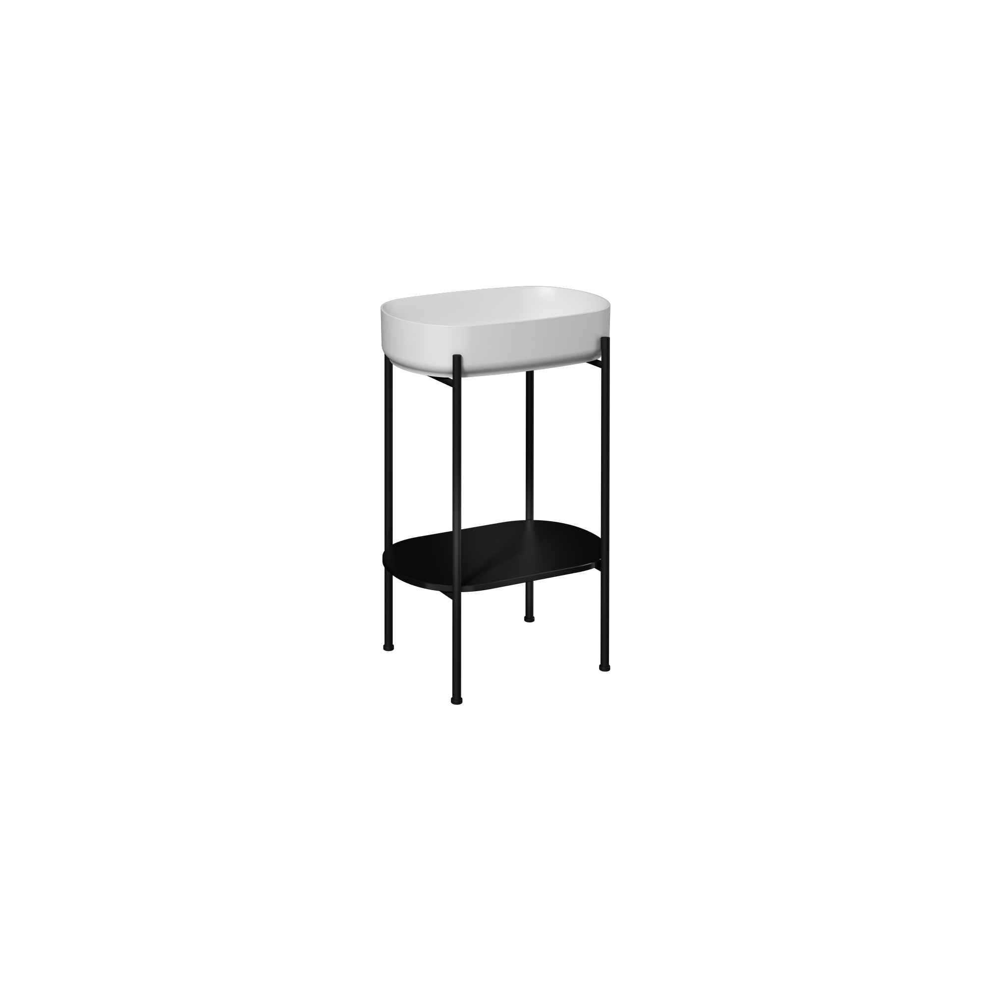 Puno Washbasin Unit Black, (White washbasin) 22"