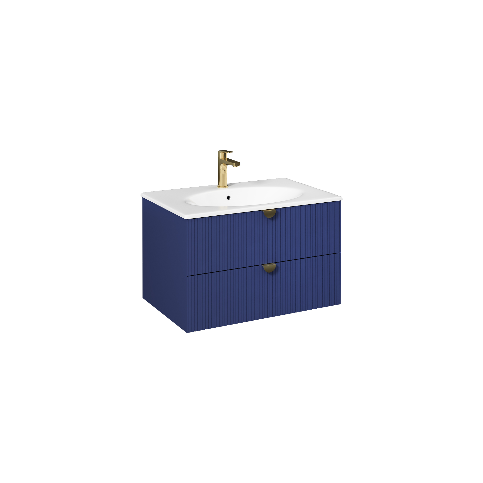 Infinity Washbasin Cabinet Dark Salmon, with Salmon Washbasin 51"
