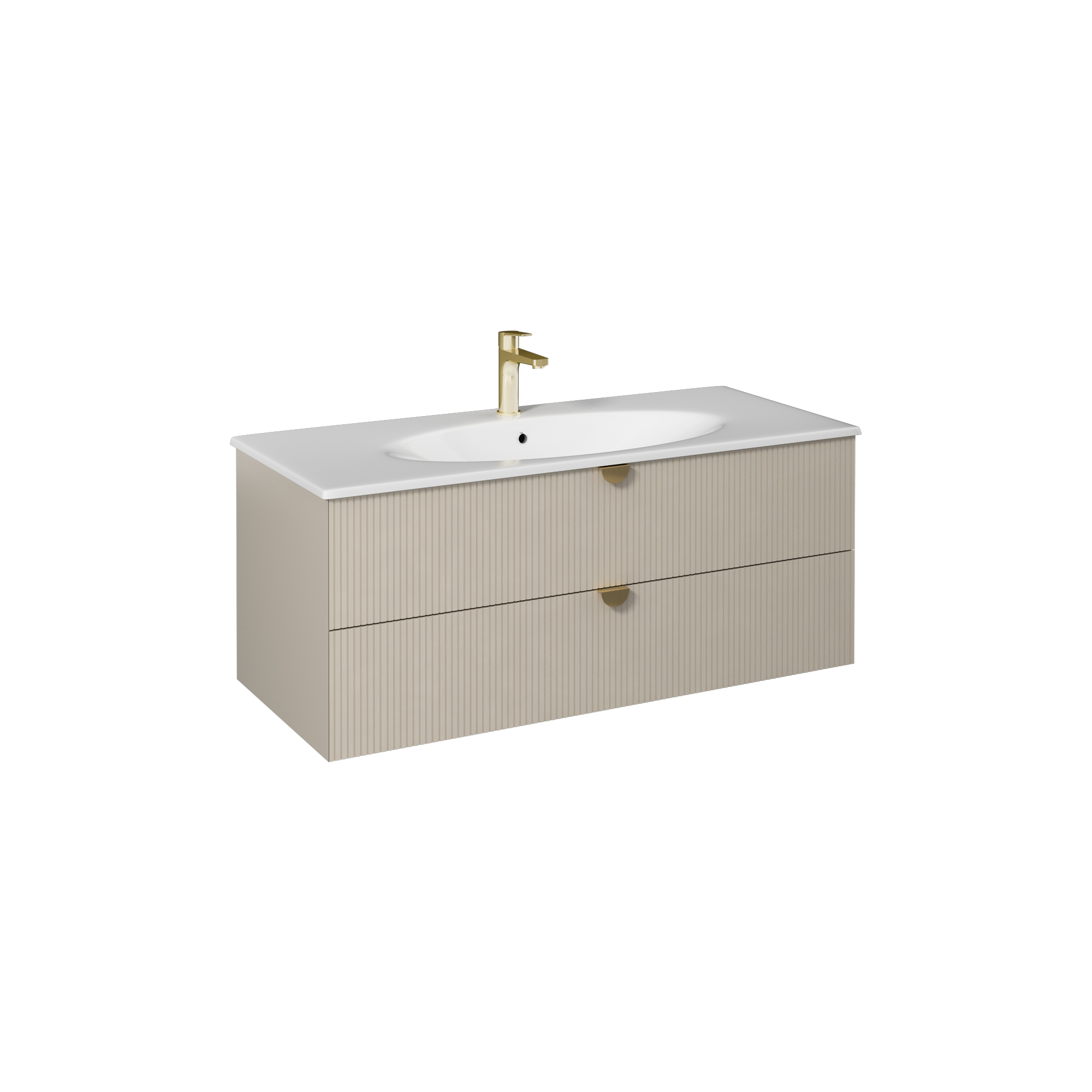 Infinity Washbasin Cabinet Dark Salmon, with Salmon Washbasin 51"