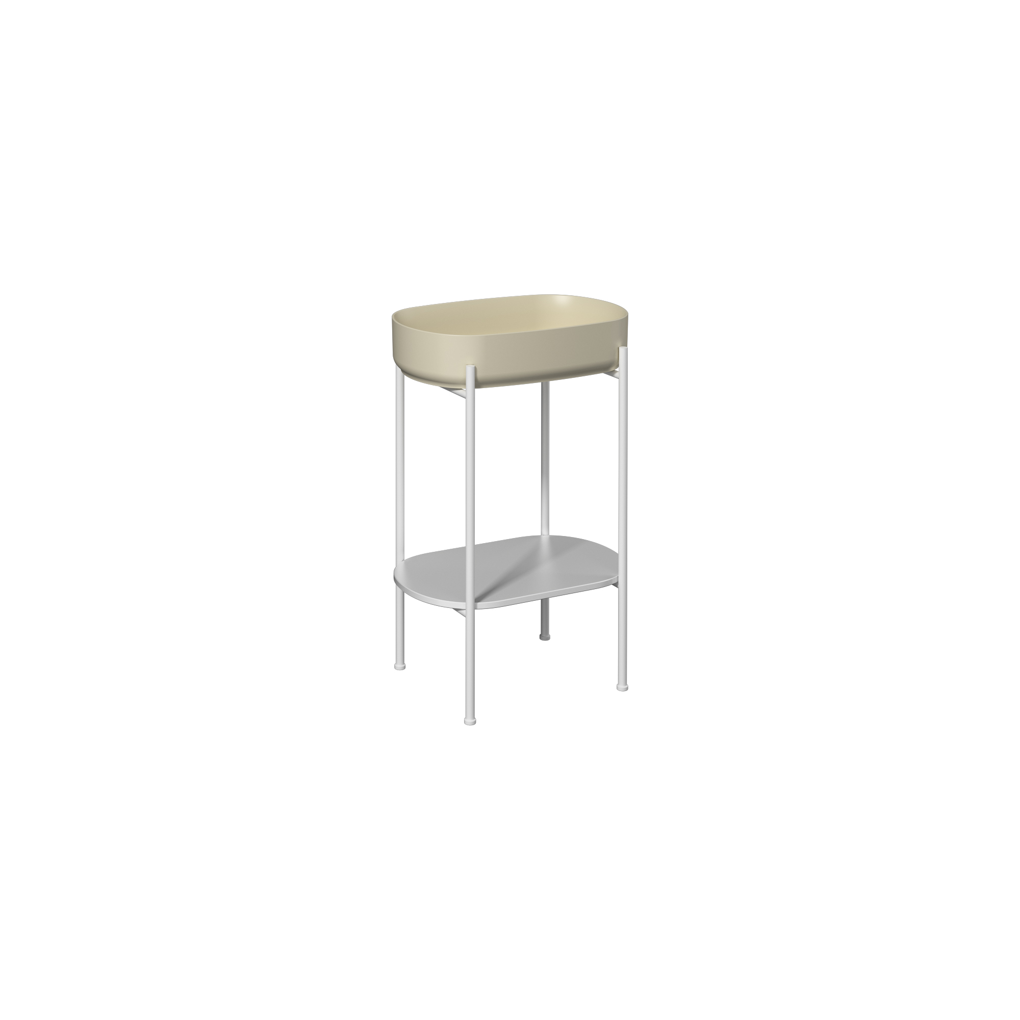 Puno Washbasin Unit White, Ivory washbasin 22"