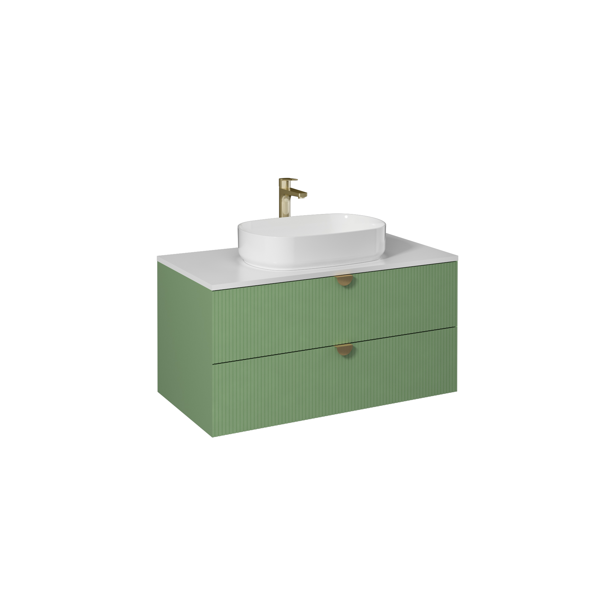 Infinity Washbasin Cabinet Dark Salmon, with Salmon Washbasin 51"