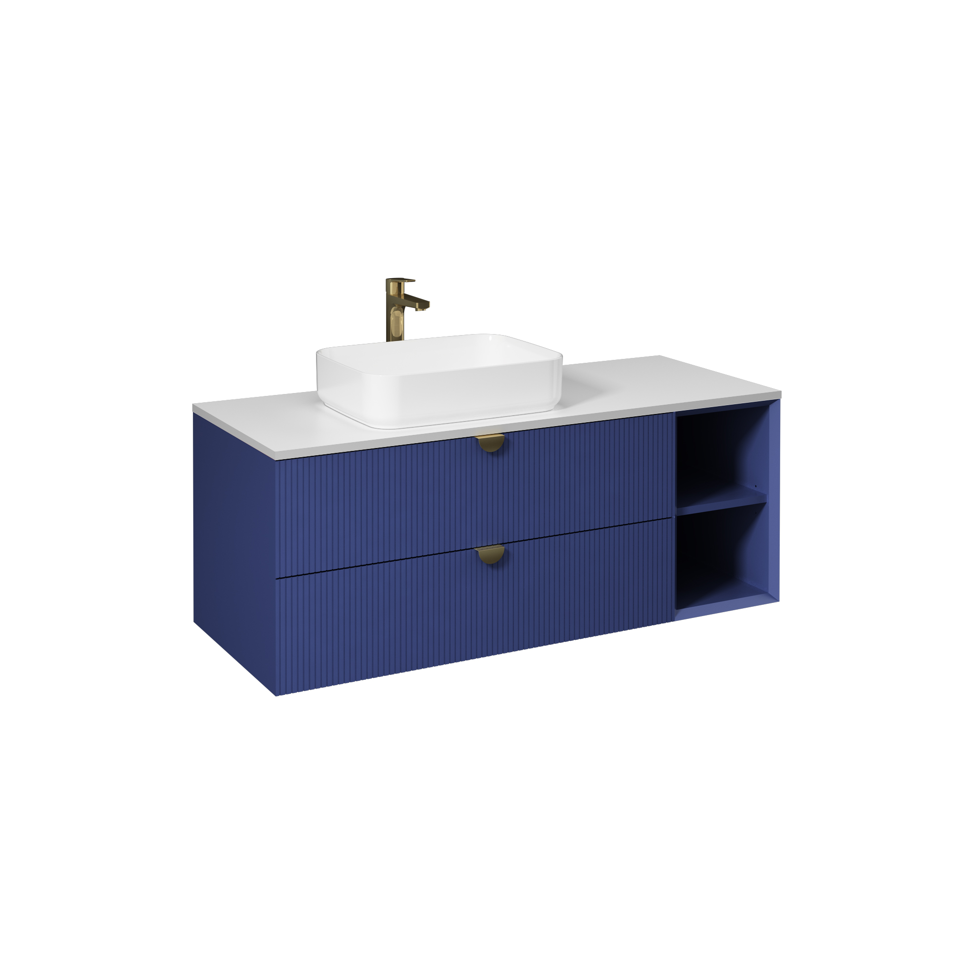 Infinity Washbasin Cabinet Dark Salmon, with Salmon Washbasin 51"