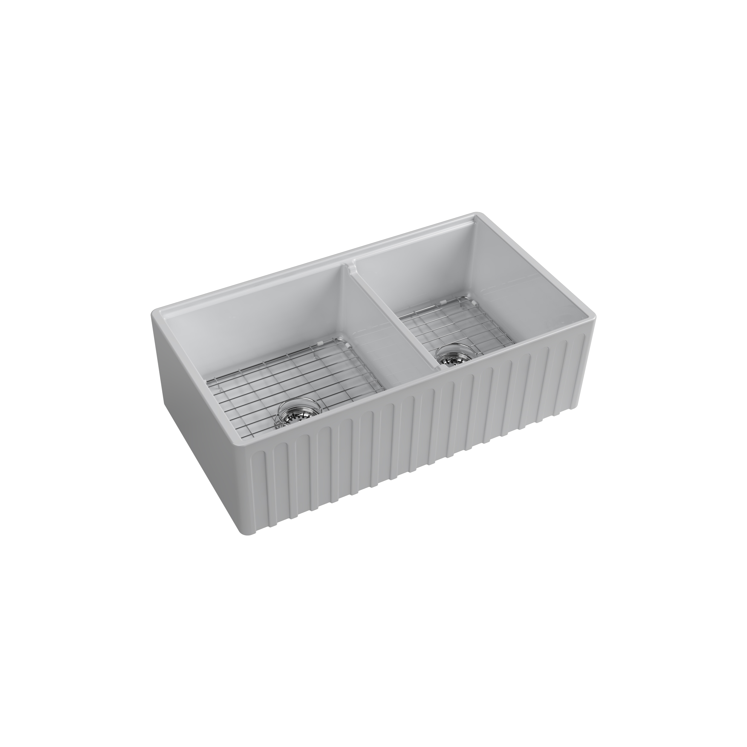 Ravenna 33"  Double Bowl Matte White