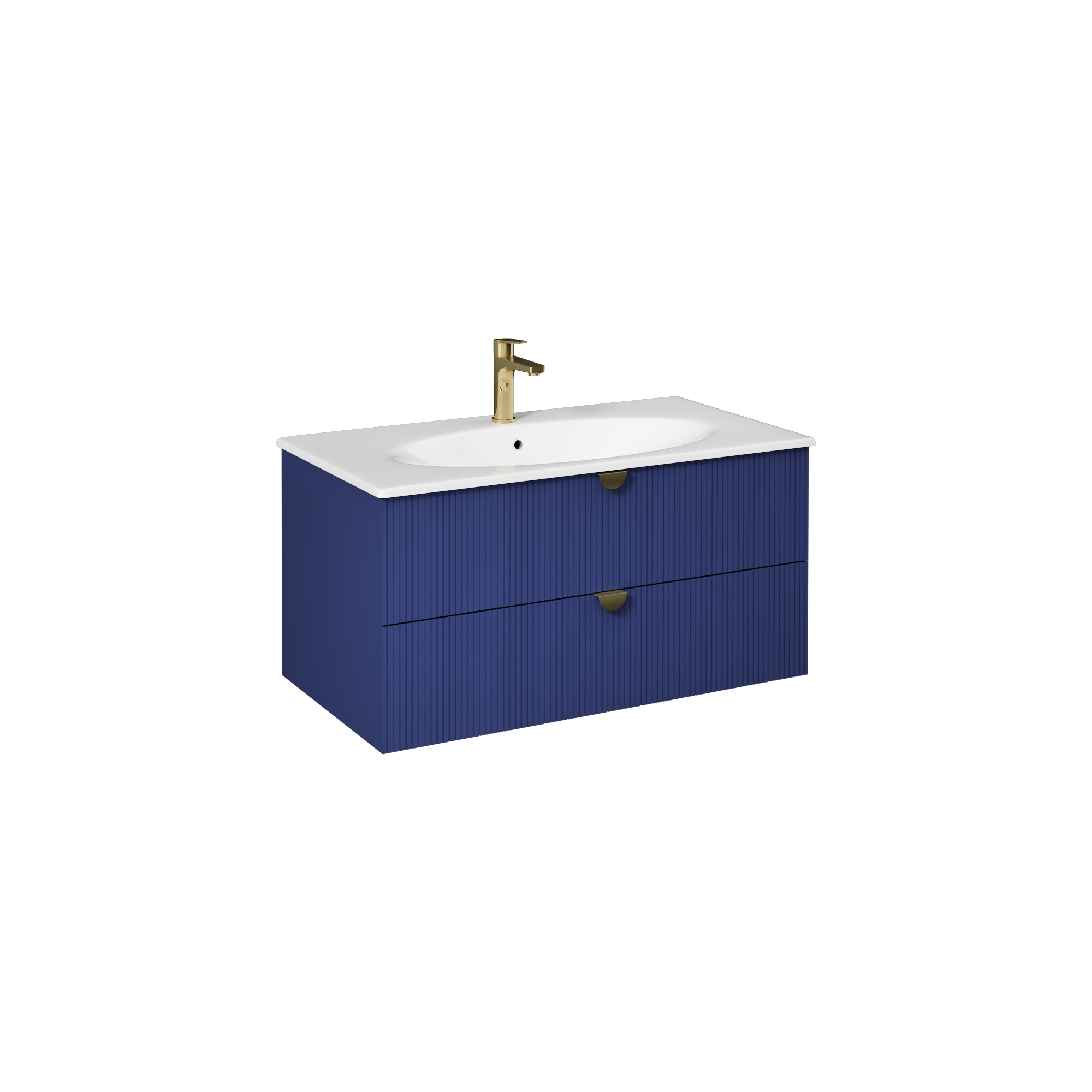 Infinity Washbasin Cabinet Dark Salmon, with Salmon Washbasin 51"