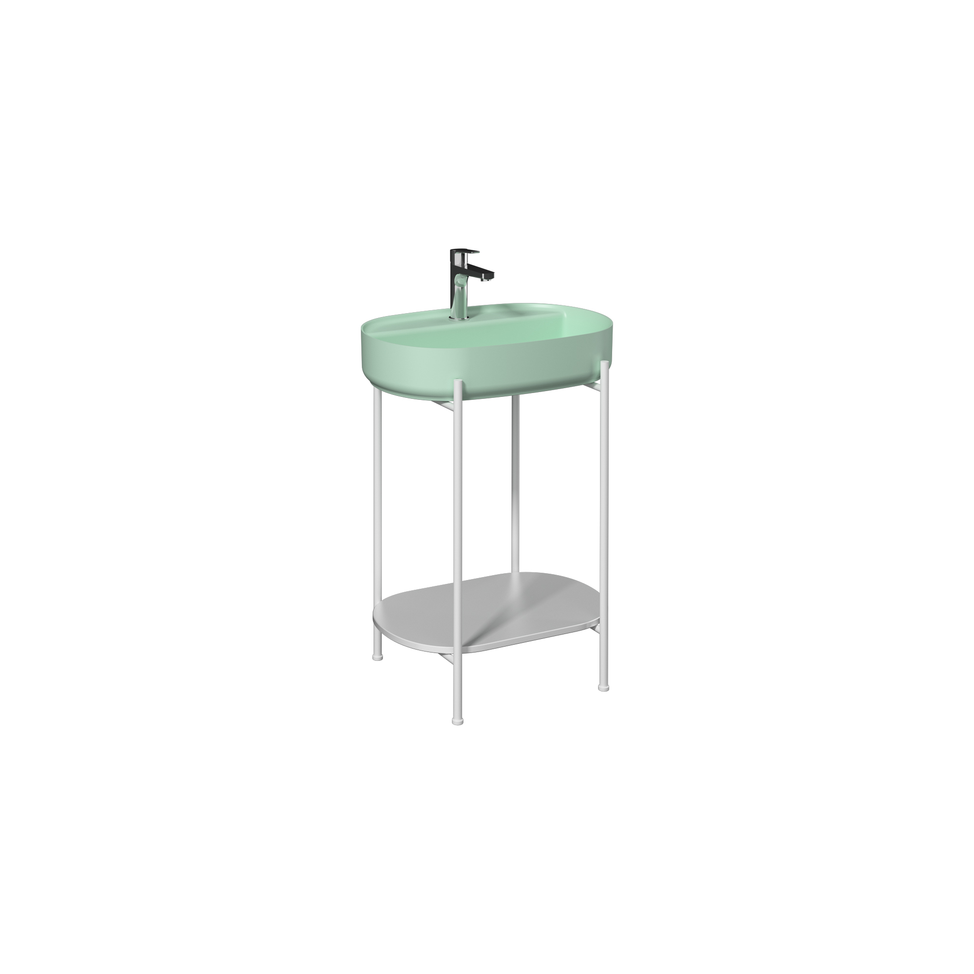 Puno Washbasin Unit White, Mint washbasin 24"