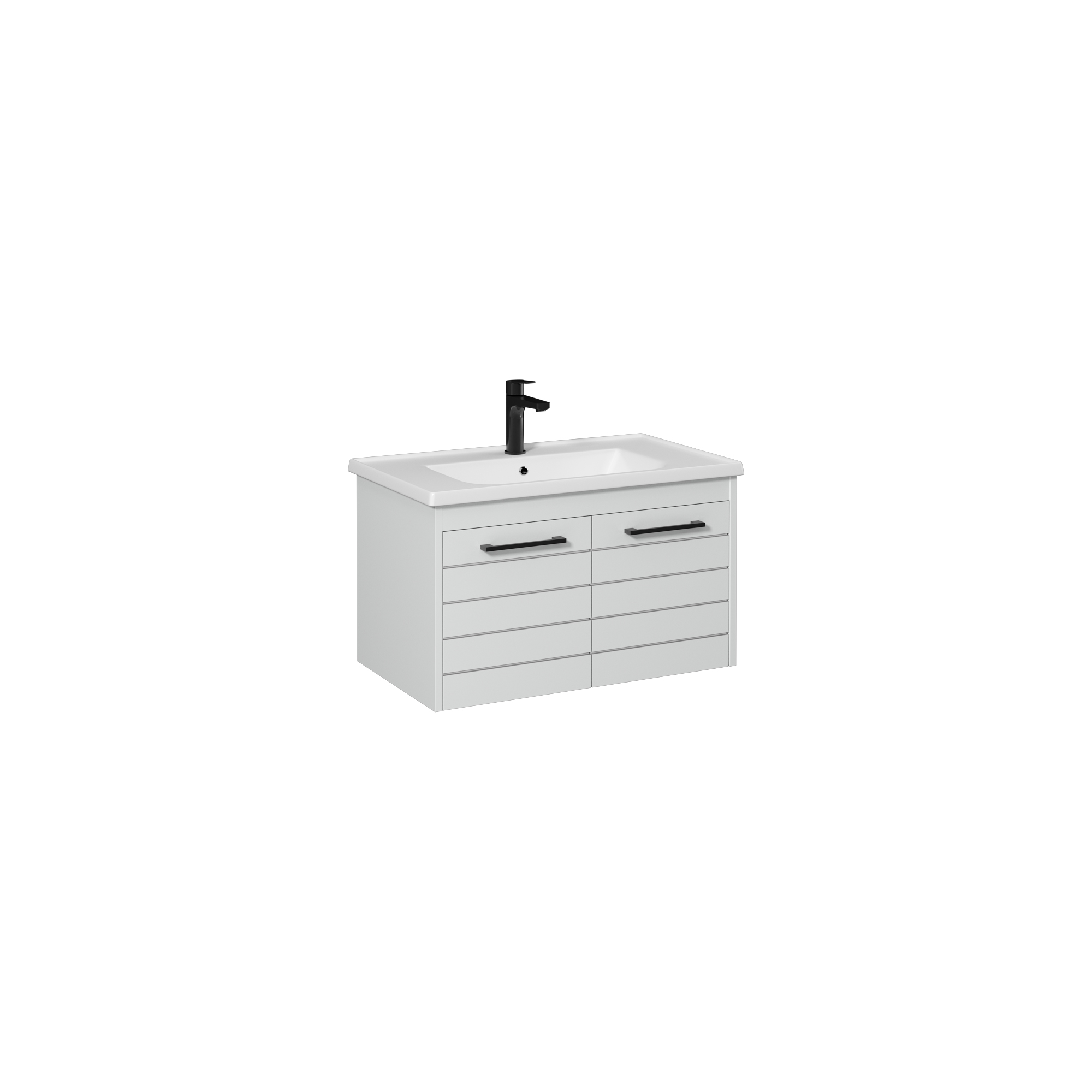 Aristo Washbasin Cabinet, Detroit & White 80 cm