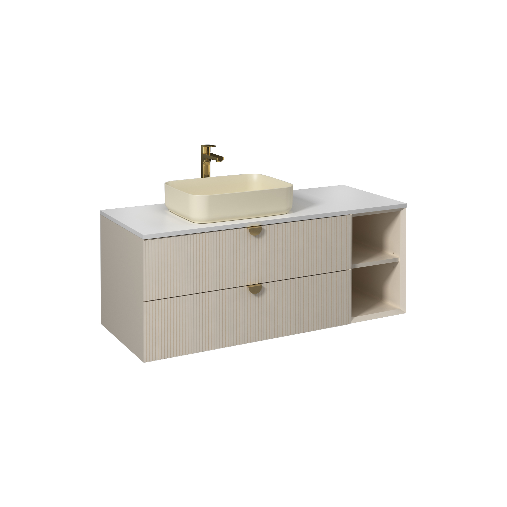 Infinity Washbasin Cabinet Cream, with Ivory Washbasin 51"