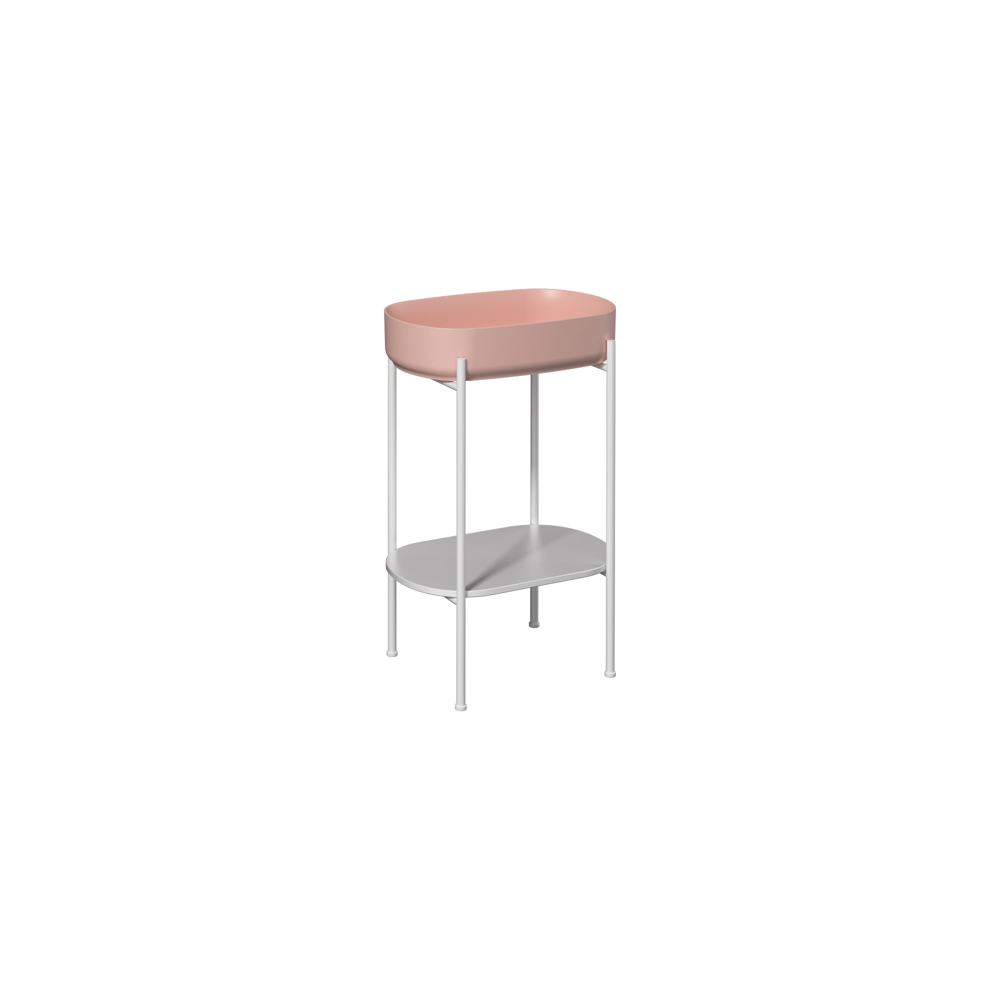 Puno Washbasin Unit White, Salmon washbasin 22"