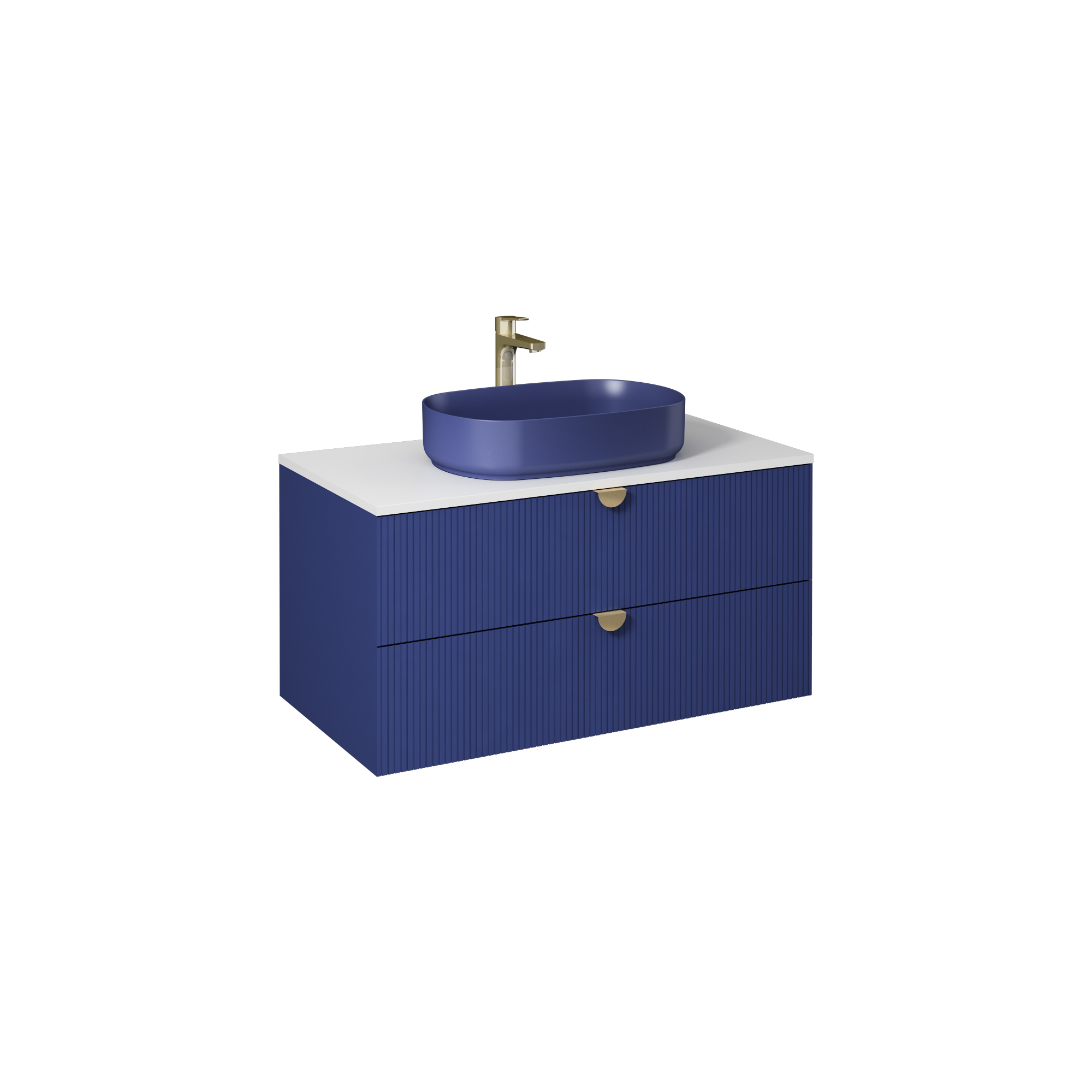 Infinity Washbasin Cabinet Dark Salmon, with Salmon Washbasin 51"