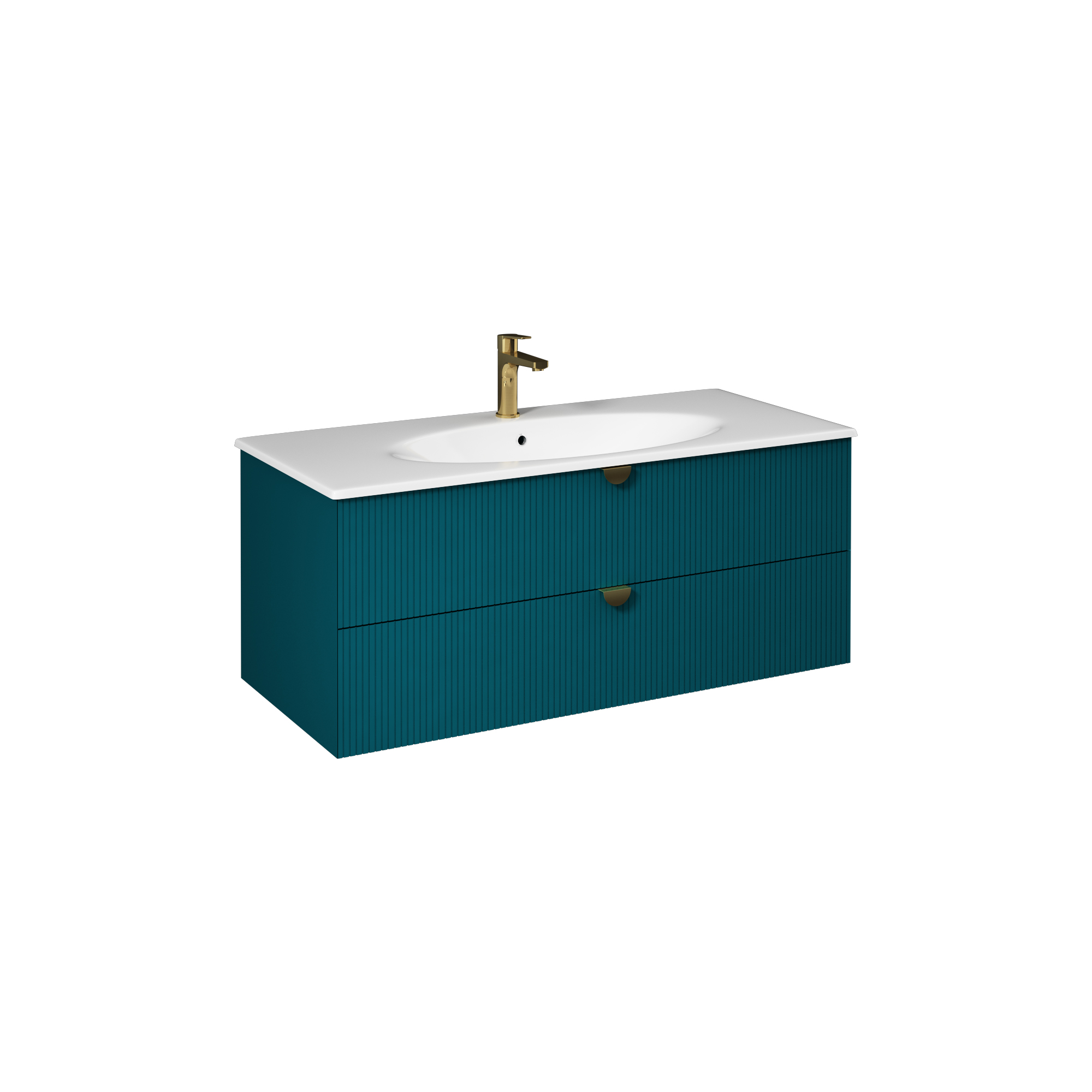 Infinity Washbasin Cabinet Dark Salmon, with Salmon Washbasin 51"