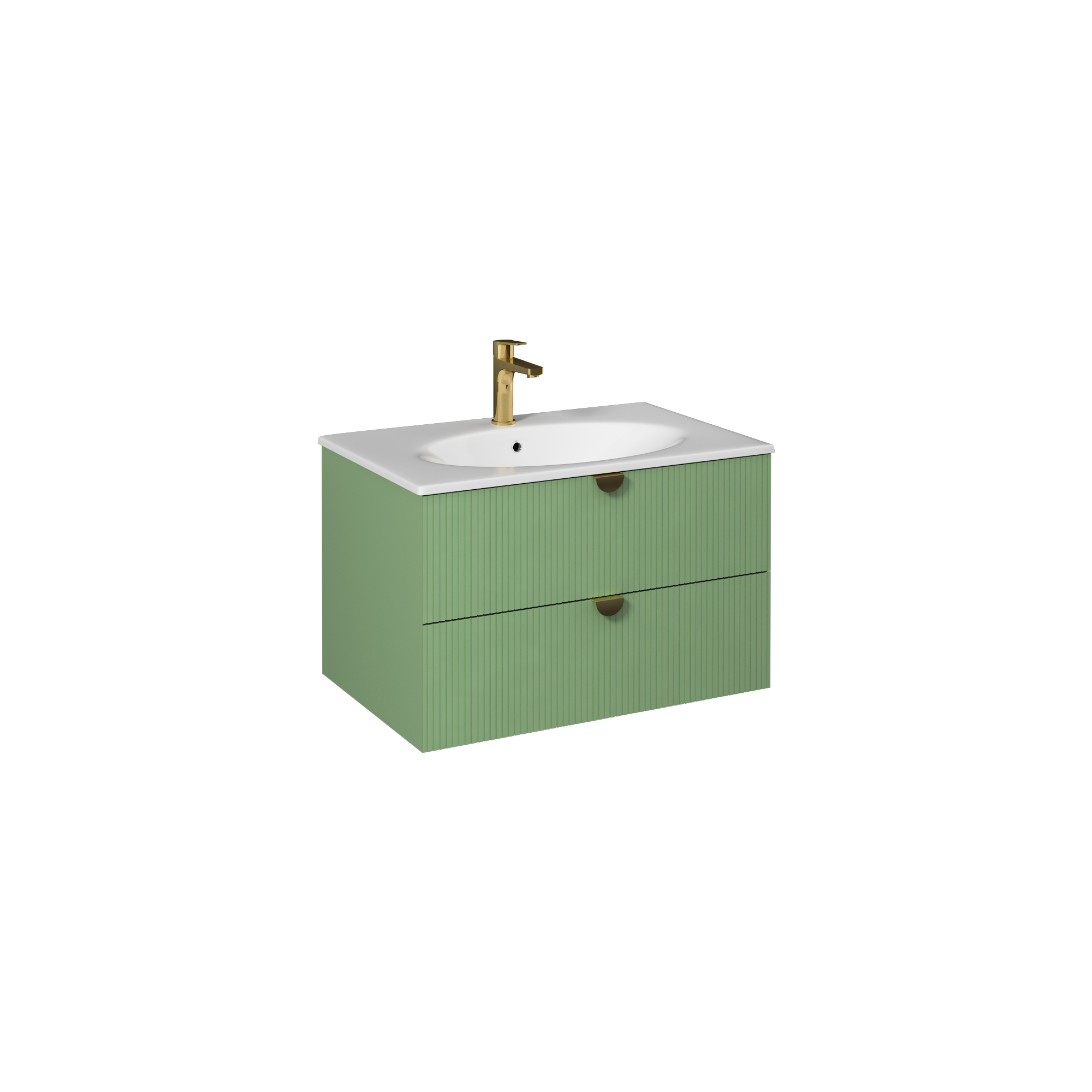 Infinity Washbasin Cabinet Dark Salmon, with Salmon Washbasin 51"