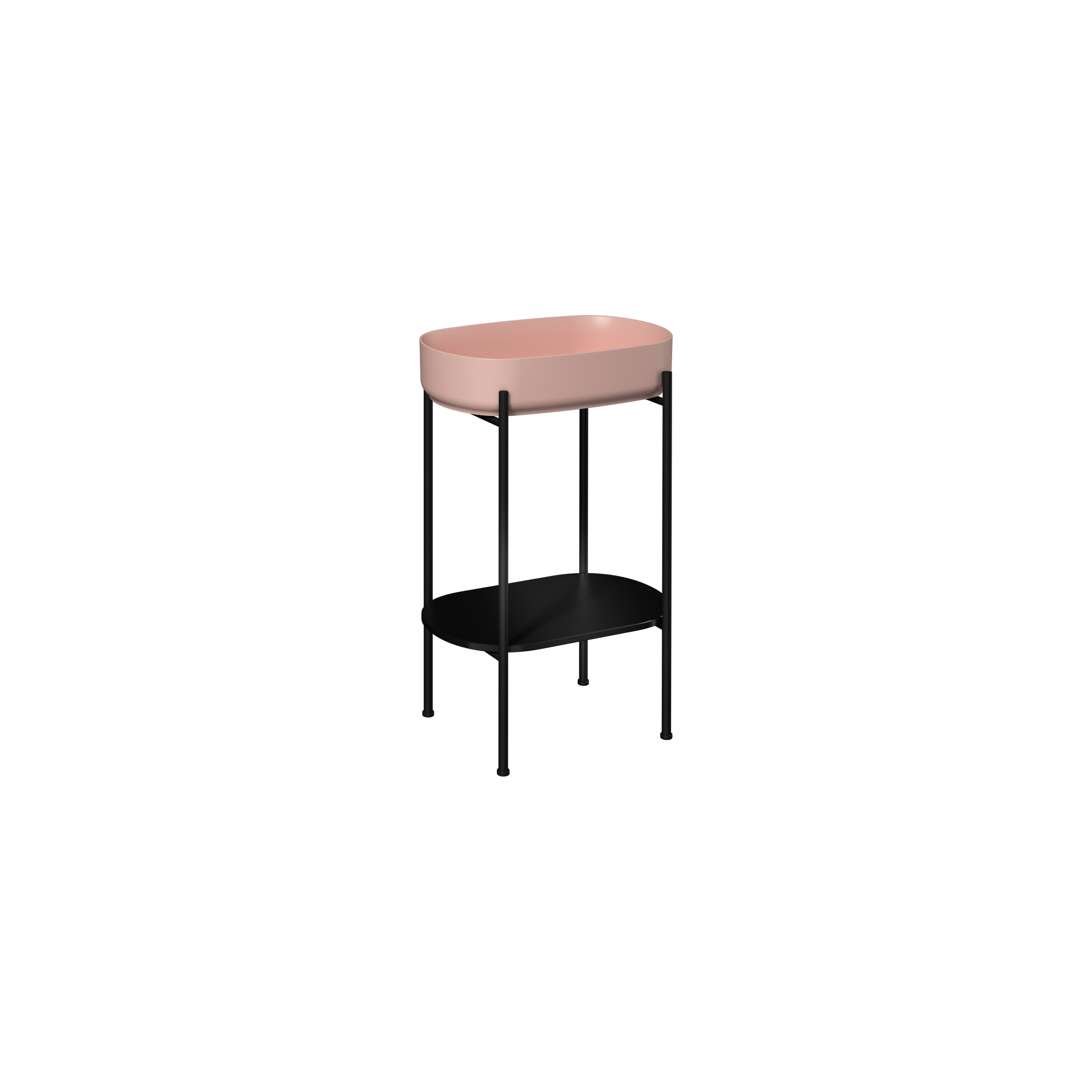 Puno Washbasin Unit Black, (Salmon washbasin) 22"