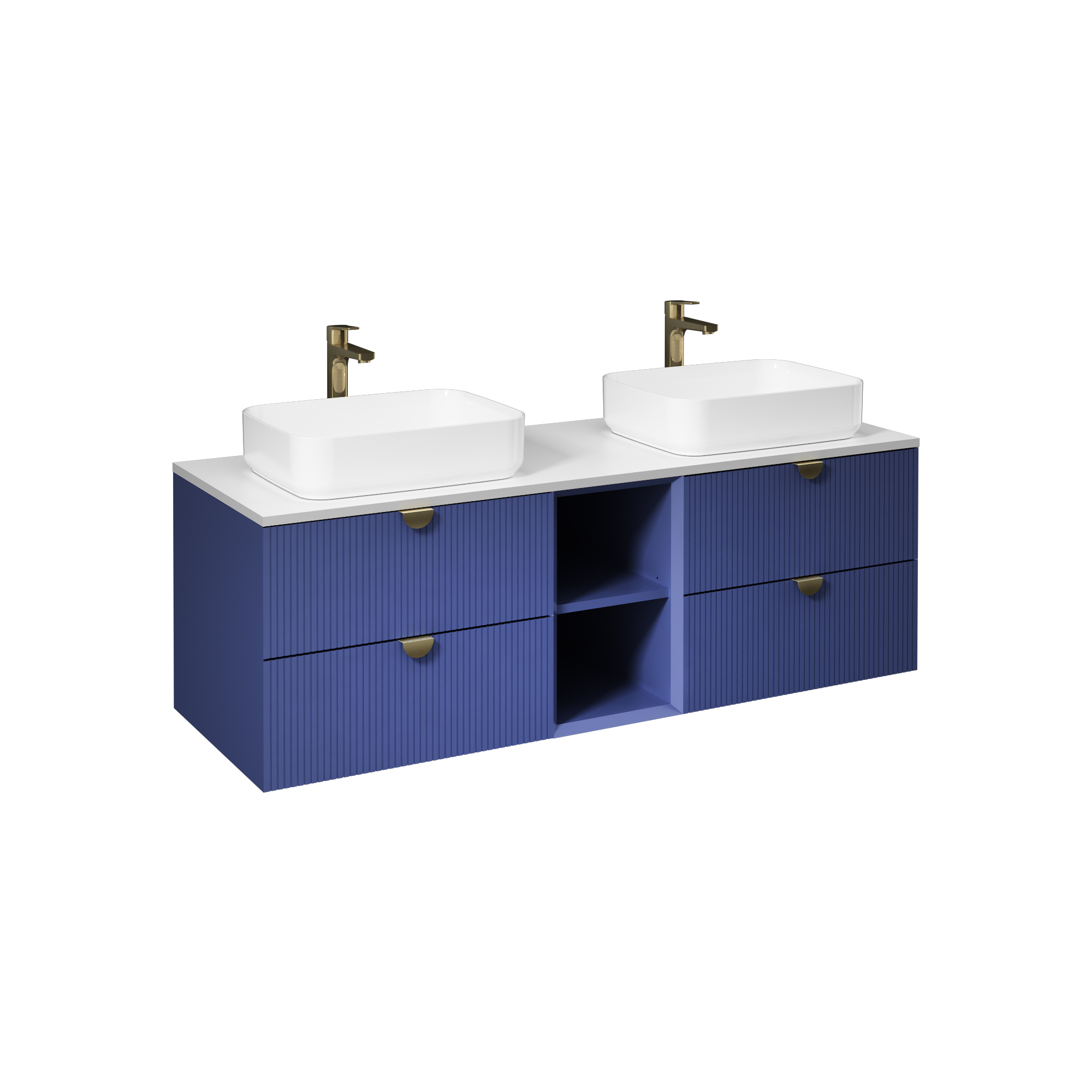Infinity Washbasin Cabinet Dark Salmon, with Salmon Washbasin 51"