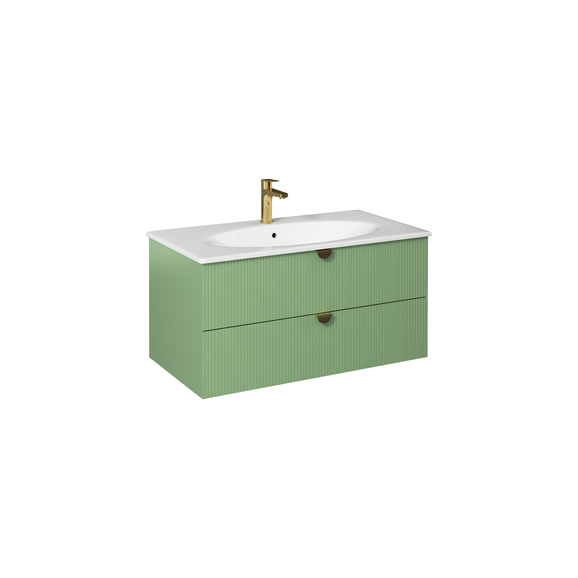 Infinity Washbasin Cabinet Dark Salmon, with Salmon Washbasin 51"