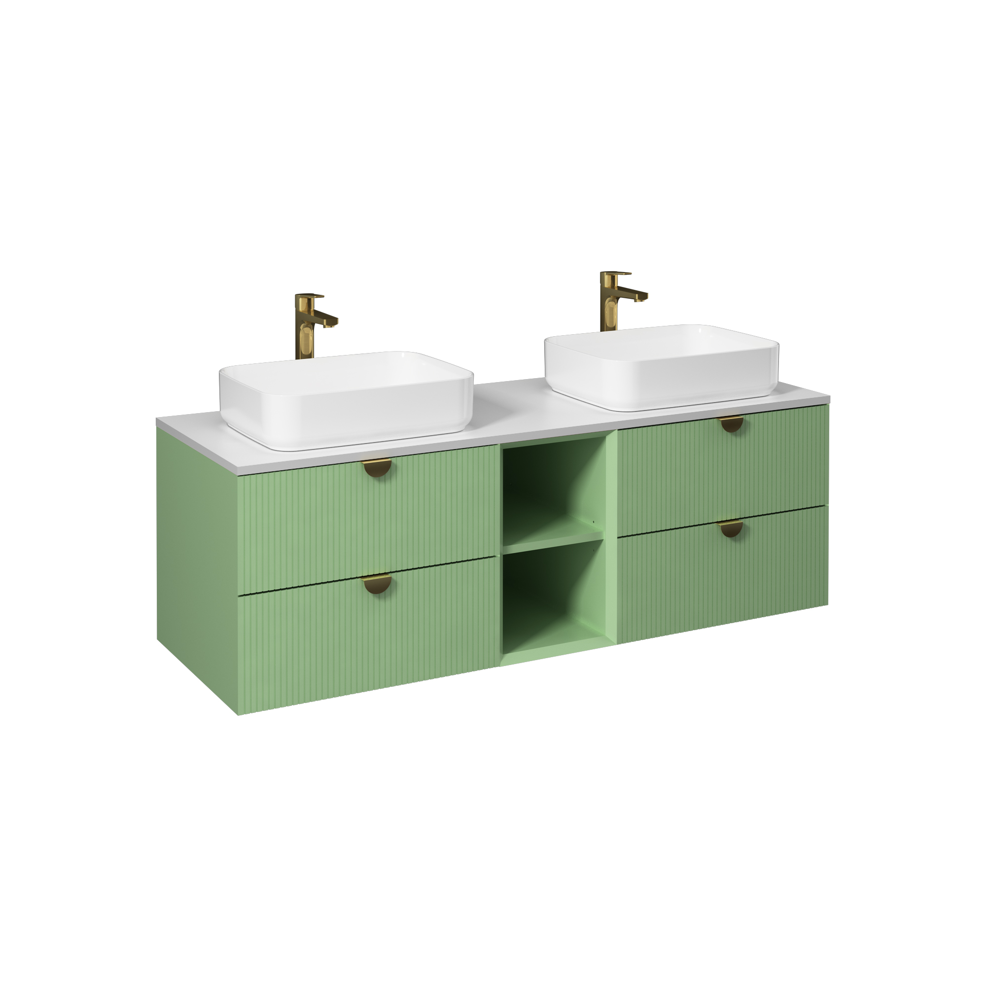 Infinity Washbasin Cabinet Dark Salmon, with Salmon Washbasin 51"