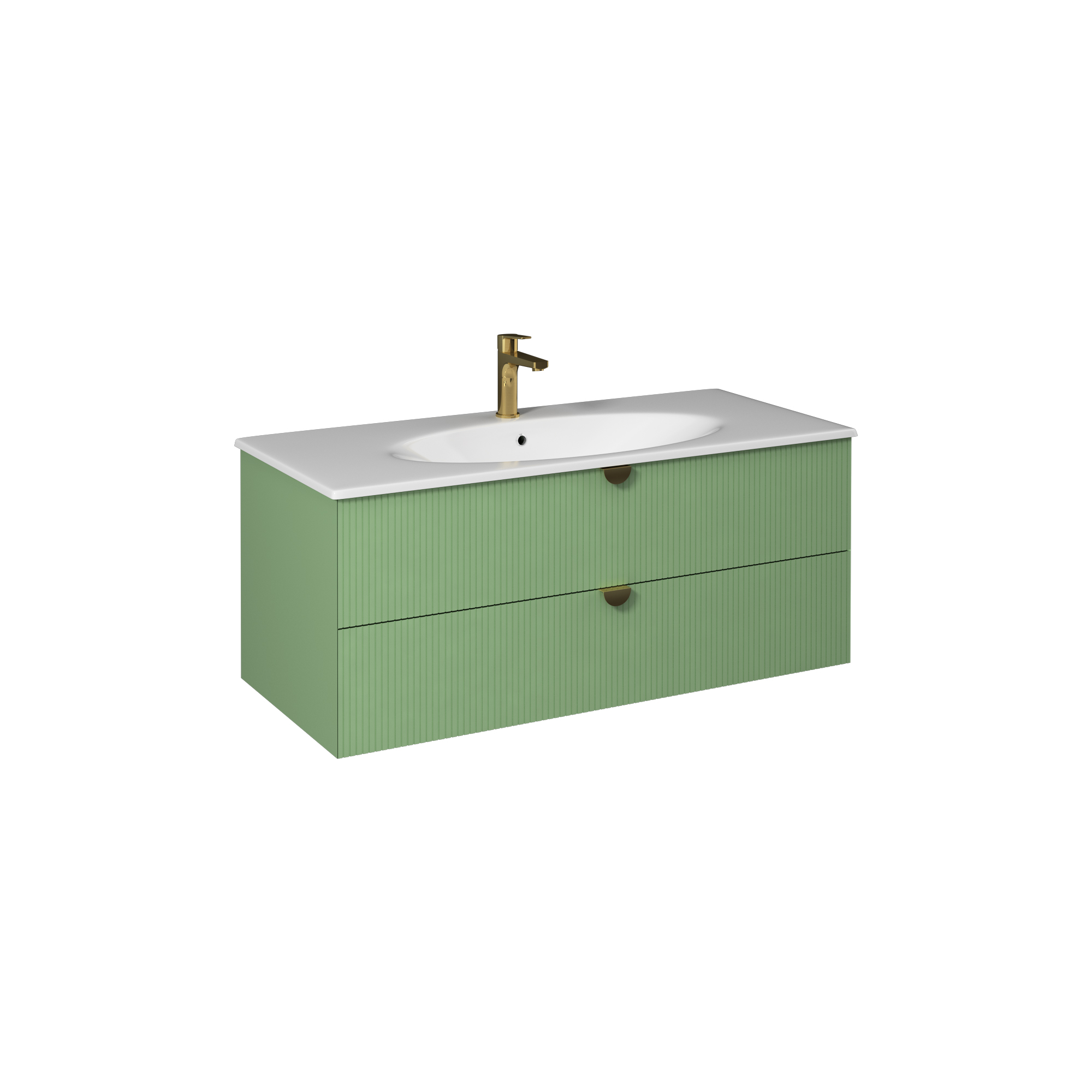Infinity Washbasin Cabinet Dark Salmon, with Salmon Washbasin 51"